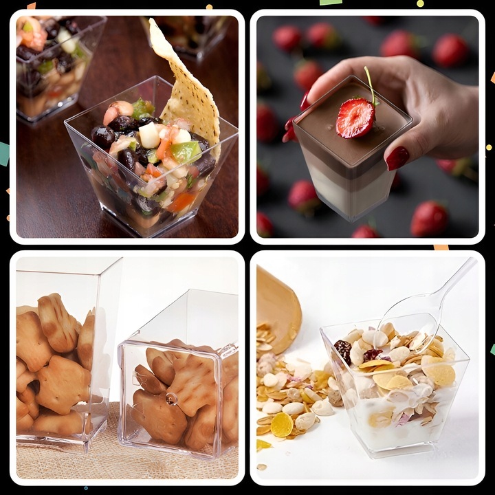 PUCHARKI DESEROWE DO DESERÓW POJEMNIKI NA DESERY PRZEKĄSKI 120 ml 50 szt