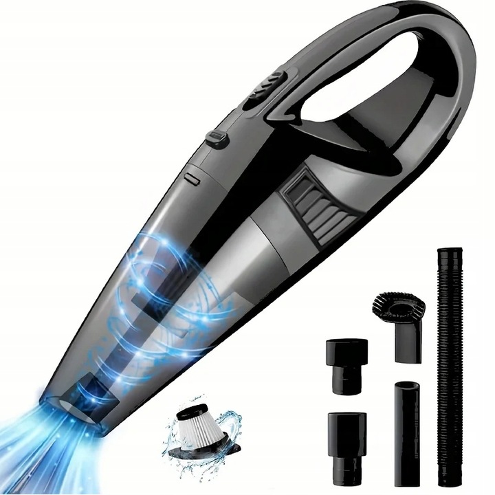 Odkurzacz Ręczny Bezprzewodowy Bezworkowy Samochodowy Cichy Filtr+ Końcowki