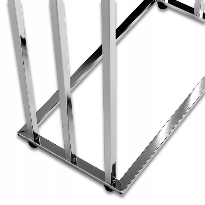 STOJAK NA RĘCZNIKI ŁAZIENKOWE WIESZAK PODŁOGOWY 3 POZIOMOWY CHROMOWANY