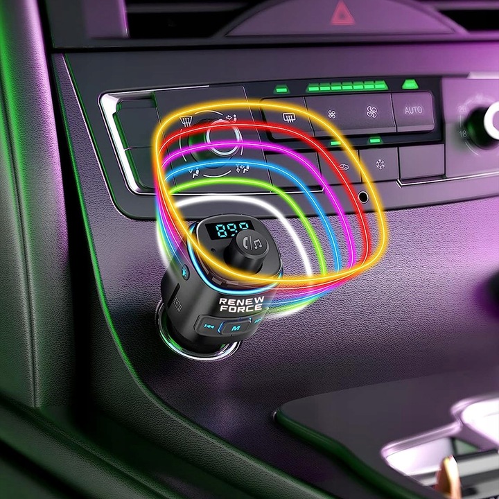 Transmiter bluetooth FM samochodowy SZYBKA ładowarka PD 23W QC3.0