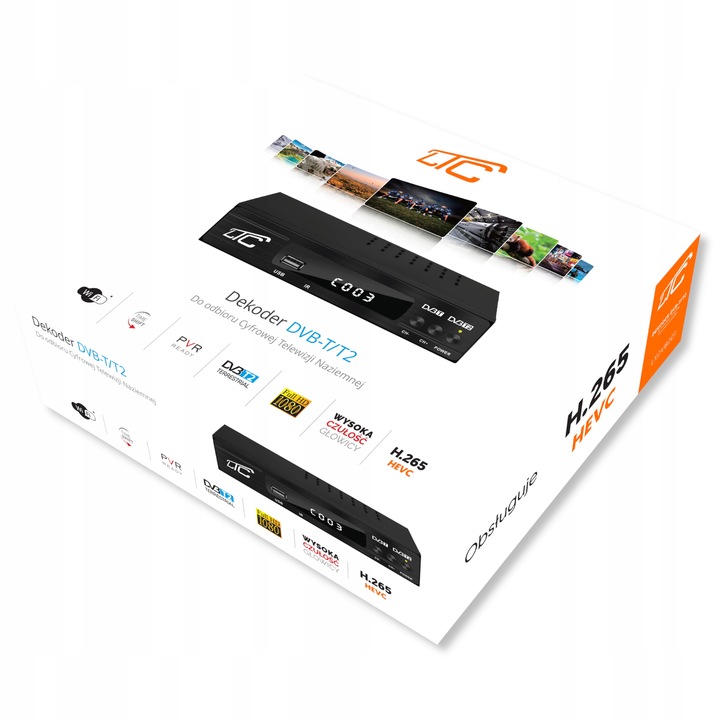 TUNER TV NAZIEMNA HD DEKODER DVBT2 WIFI H.265 HEVC