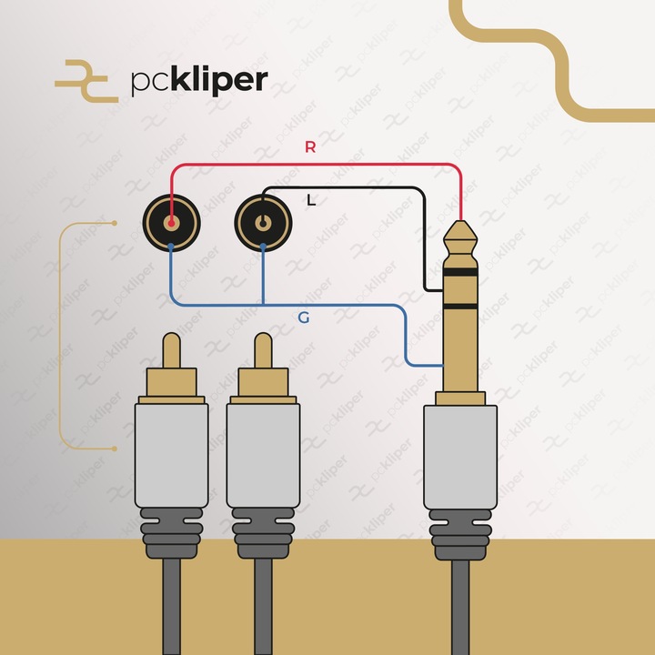 KABEL JACK 6,3 STEREO TRS 2x WTYK RCA CINCH VITALCO 1,5m MK82