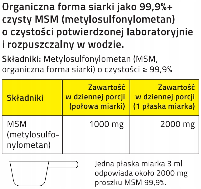 Proton Labs MSM 99,9% PURE Siarka Organiczna Czysty Proszek 250g NA STAWY