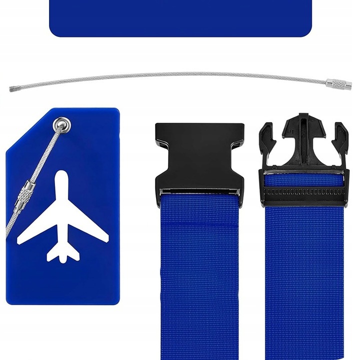 PAS ZABEZPIECZAJĄCY DO WALIZKI SPINAJĄCY BAGAŻ (NIEBIESKI) PASY DO