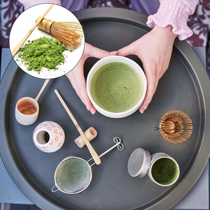 ZESTAW 5 DO CEREMONII MATCHA ZESTAW DO HERBATY MATCHA TRZEPACZKA DO MATCHY