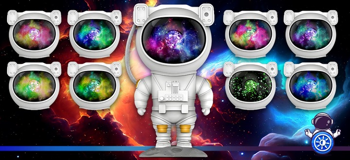 PROJEKTOR GWIAZD ASTRONAUTA LAMPKA NOCNA RZUTNIK DLA DZIECI 2 GEN. 2024R.