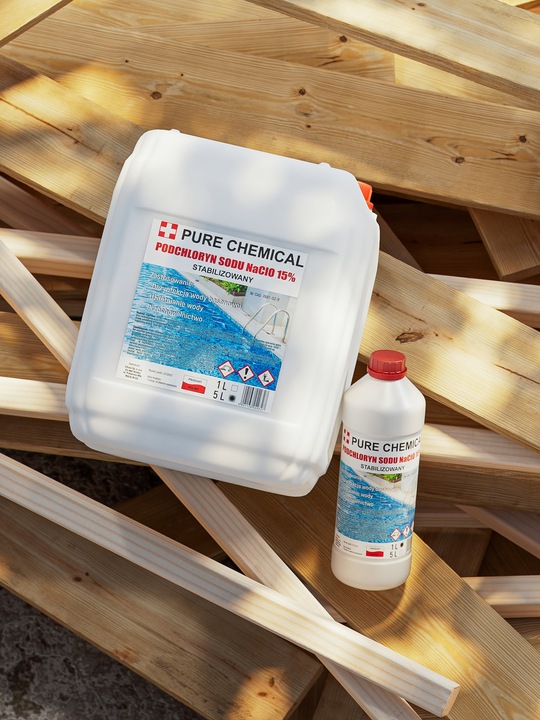 PODCHLORYN SODU 15% CHLOR W PŁYNIE DO WODY DO DREWNA 5L