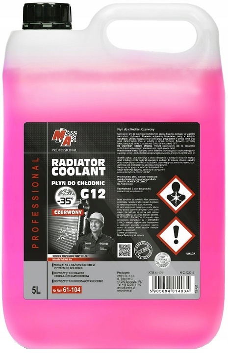MA PROFESSIONAL - PŁYN DO CHŁODNIC G12 CZERWONY - 5L