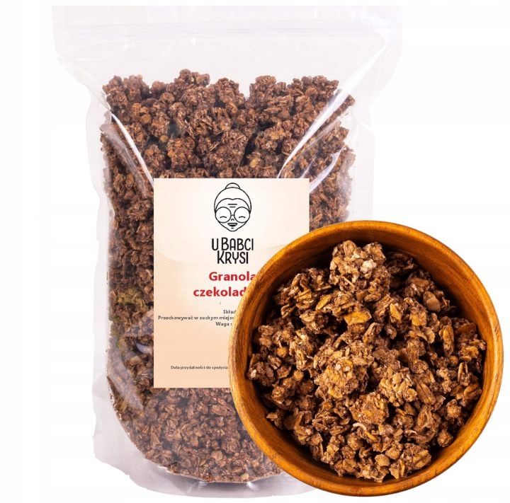 GRANOLA CZEKOLADOWA 1 KG BEZ OLEJU PALMOWEGO MUSLI PŁATKI ŚNIADANIOWE MUSLI