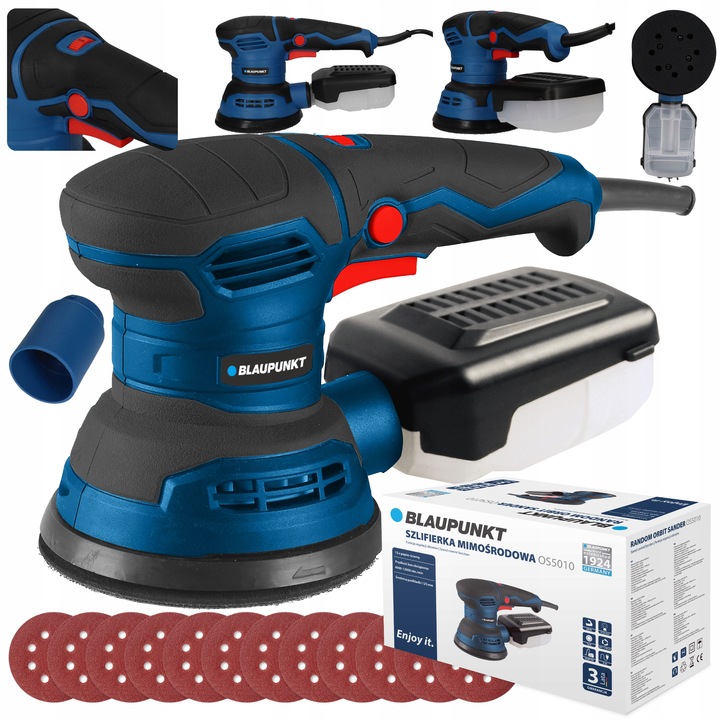 Szlifierka Mimośrodowa Oscylacyjna Elektryczna regulacja 12 x Tarcz