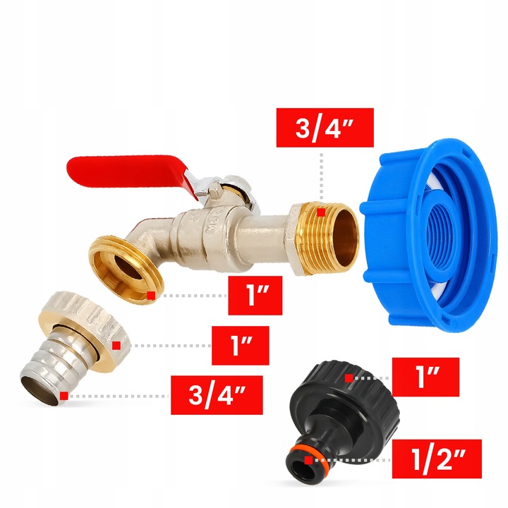 ZAWÓR MAUZERA KRAN ZBIORNIKA 1000l 3/4x1 CZERPALNY MAUSERA IBC