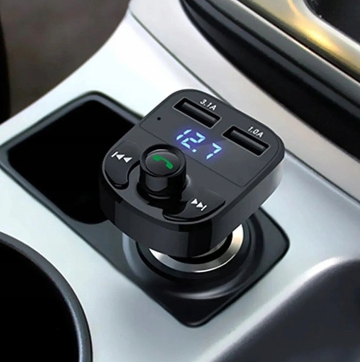 TRANSMITER BLUETOOTH FM MP3 SD ŁADOWARKA 2xUSB