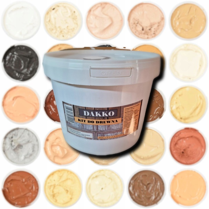 KIT SZPACHLÓWKA SZPACHLA DO DREWNA, Holzkitt,Wood Putty 5kg,25 kolorów