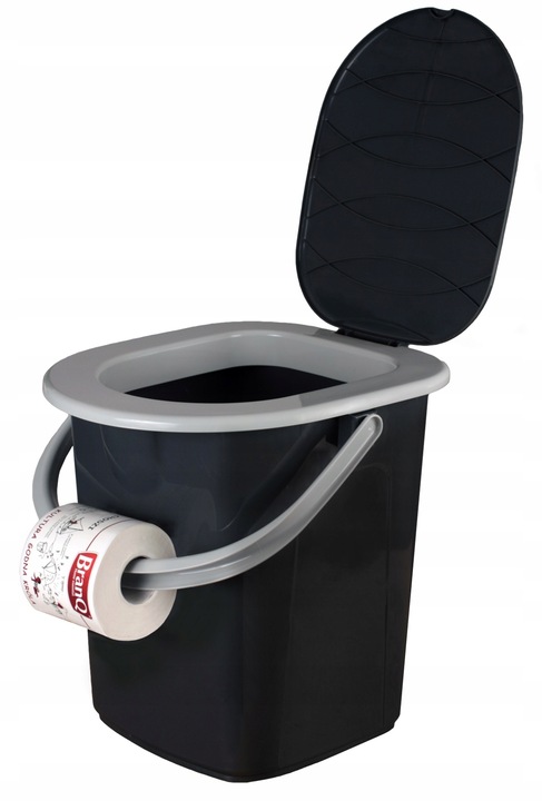 TOALETA TURYSTYCZNA PRZENOŚNA 22L WIADRO WC KIBEL Z DESKĄ UCHWYT + WORKI