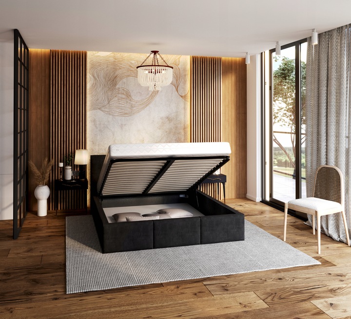 Łóżko 140x200 tapicerowane stelaż metalowy FRESIA