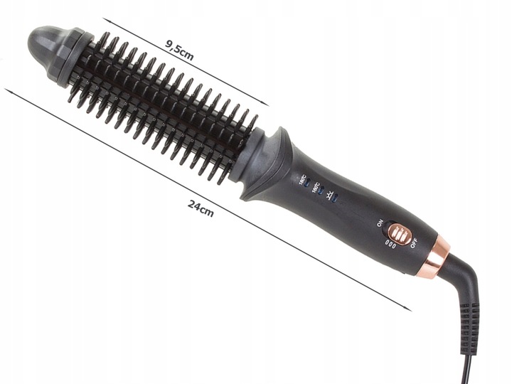 Lokówka do Stylizacji Włosów Ceramiczna Szczotka do Włosów Loki Fale Czarna
