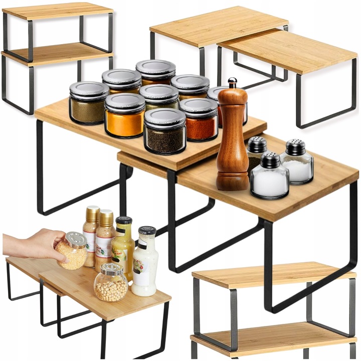 Zestaw 2 szt półek na przyprawy kubki talerze do kuchni łazienki na