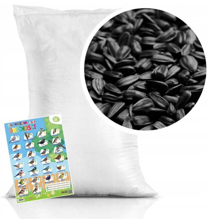 SŁONECZNIK CZARNY KARMA POKARM ZIARNO DLA DZIKICH PTAKÓW DO KARMNIK