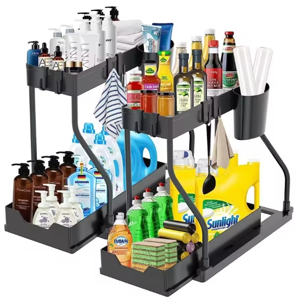 ORGANIZER POD ZLEW 2 POZIOMOWY WYSUWANA PÓŁKA STOJAK REGAŁ DO KUCHNI