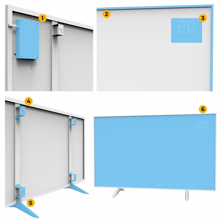 Grzejnik na podczerwień promiennik ciepła WarmUp 770W WiFi Tuya LED