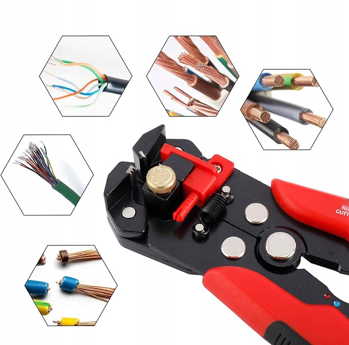 ŚCIĄGACZ IZOLACJI KABLI PRZEWODÓW ZACISKARKA AUTO