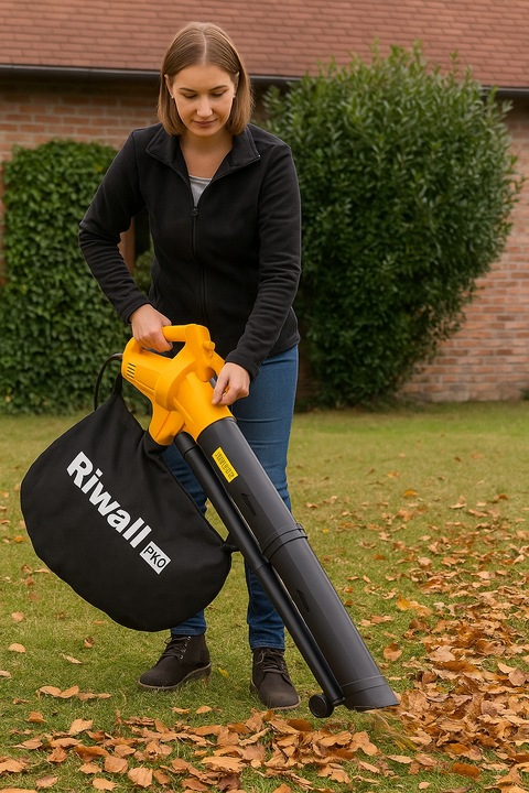 Elektryczna dmuchawa odkurzacz do liści 45L Riwall REBV3200E