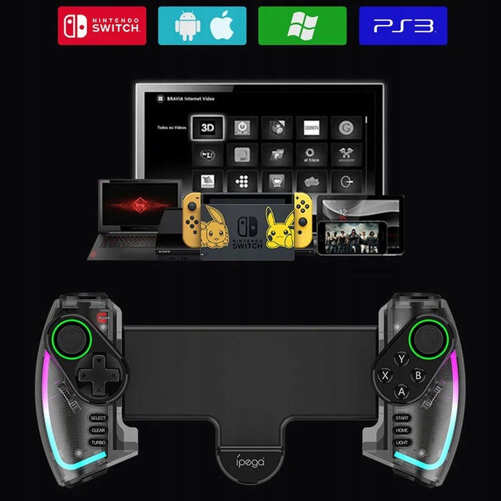 iPega PG-9777SH RGB Rozsuwany Kontroler GamePad Bezprzewodowy Android iOS