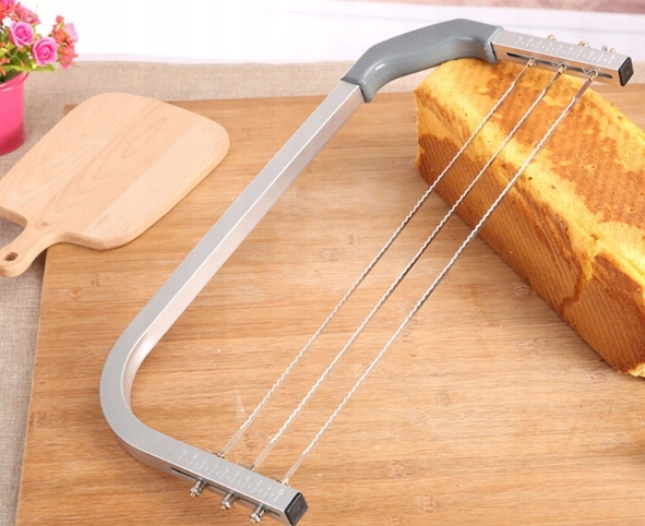 NÓŻ DO CIĘCIA TORTU CIASTA BISZKOPTU STRUNA 3 REGULOWANE OSTRZA