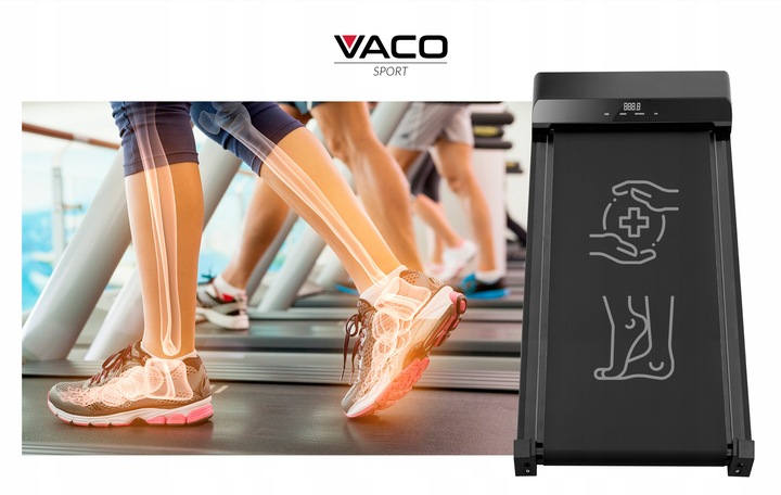 Bieżnia (Walking pad) VACO z wyświetlaczem LED i zdalnym sterowaniem.