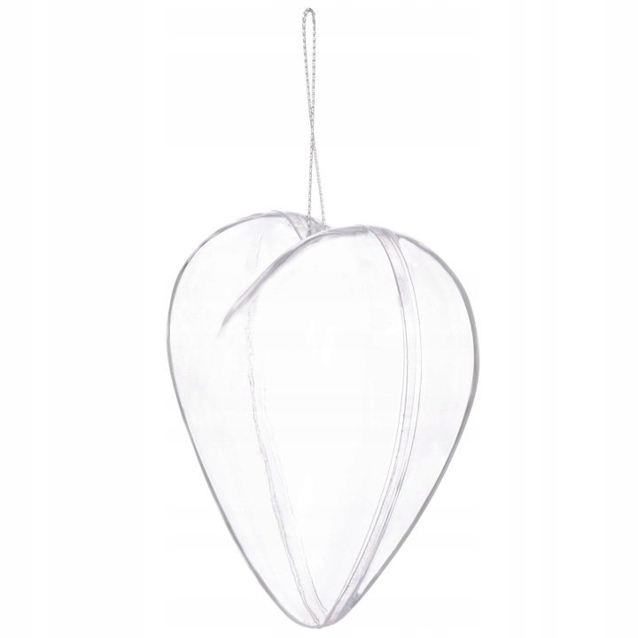 SERCA BOMBKI AKRYLOWE PLASTIKOWE BOMBKA SERCE PRZEŹROCZYSTA DECO 8cm 10szt