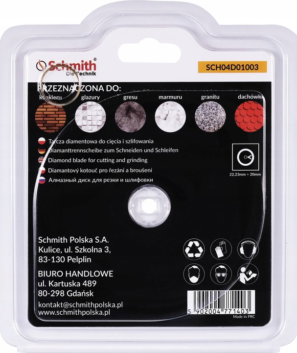 TARCZA DIAMENTOWA DO CIĘCIA GRESU PŁYTEK 125MM PRO DO FAZOWANIA 45