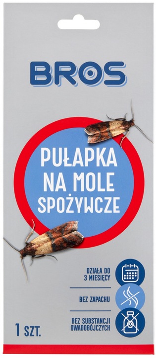 4x PUŁAPKA NA MOLE SPOŻYWCZE FEROMONOWA WABIĄCA SKUTECZNY LEP BROS