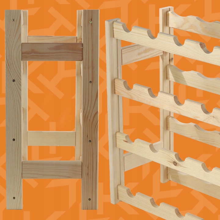 STOJAK REGAŁ NA WINO BUTELKI DREWNIANY 20 BUTELEK PÓŁKA NA ALKOHOL