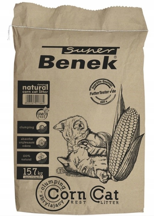 Super Benek Corn Cat Classic Naturalny 25L