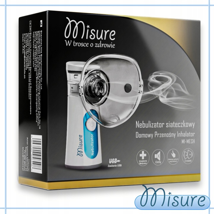 Inhalator Nebulizator Siateczkowy Przenośny Misure MI-MESH z Akumulatorem