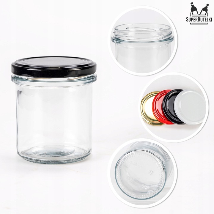 10x Słoik szklany na GRZYBY 350 ml na MIÓD DŻEM KONFITURY PASZTET +