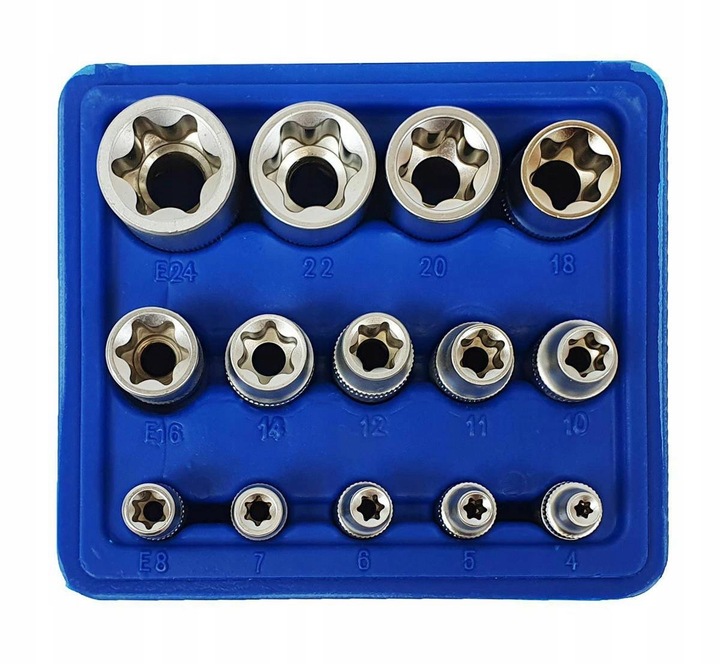 ZESTAW NASADEK TORX WEWNETRZNY E4 E24 14SZT TORXY
