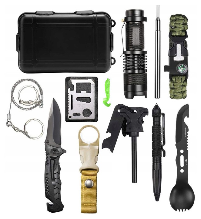 WOJSKOWY MEGA ZESTAW XXL Survivalowy PRZEŻYCIA