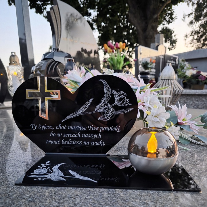 SOLARNY ZNICZ Led Statuetka NA CMENTARZ GRÓB DUŻA Lampka Led z Grawerem