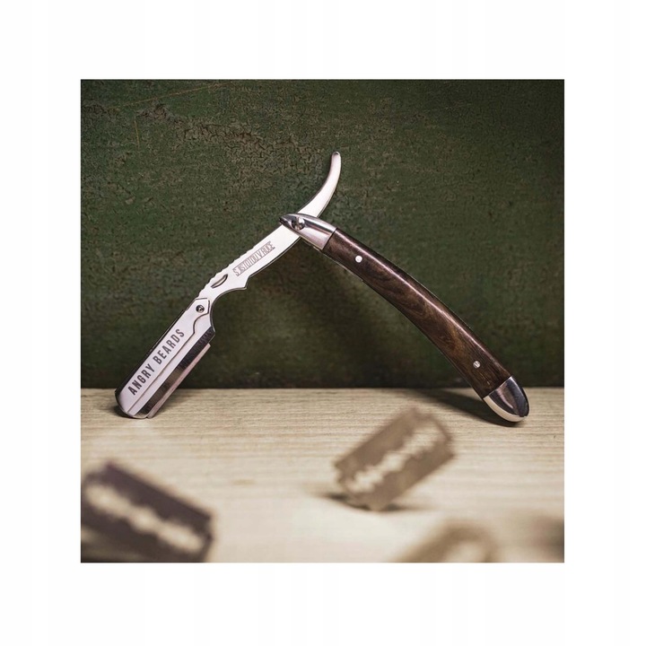 Brzytwa Do Golenia na Żyletki Angry Beards Shavette ZIZKA z etui