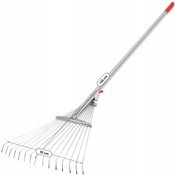 Grabie do liści druciane REGULOWANE trzon metalowy MAAN