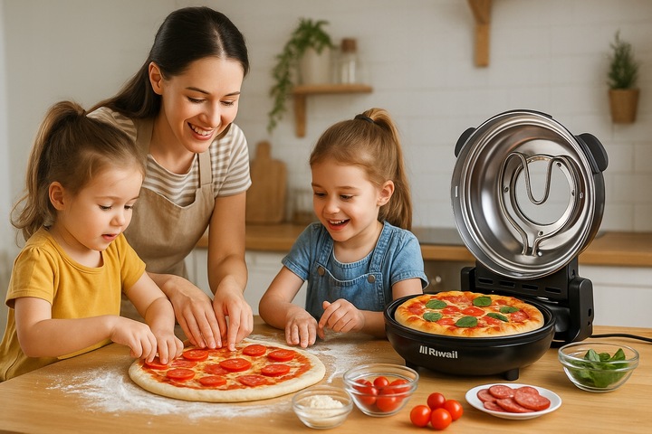 PIEC DO PIZZY MINI PIEKARNIK RIWALL RP-01 kamień 420°C 1200W 2 x