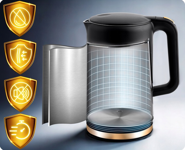 CZAJNIK ELEKTRYCZNY REGULACJA TEMPERATURY 2200W PANEL DOTYKOWY 1,7L