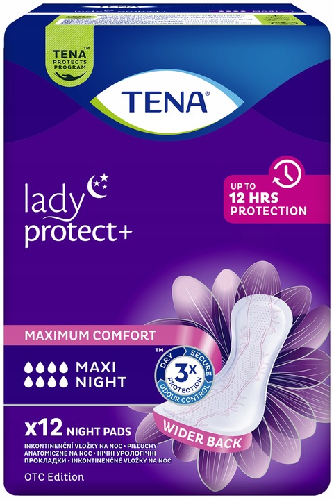 Podpaski specjalistyczne TENA Lady Protect+ Maxi Night 12 sztuk