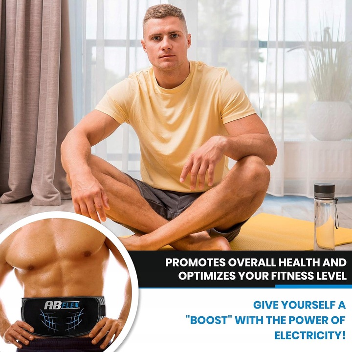 ABFLEX AB ELEKTROSTYMULATOR MIĘŚNI BRZUCHA PAS WYSZCZUPLAJĄCY