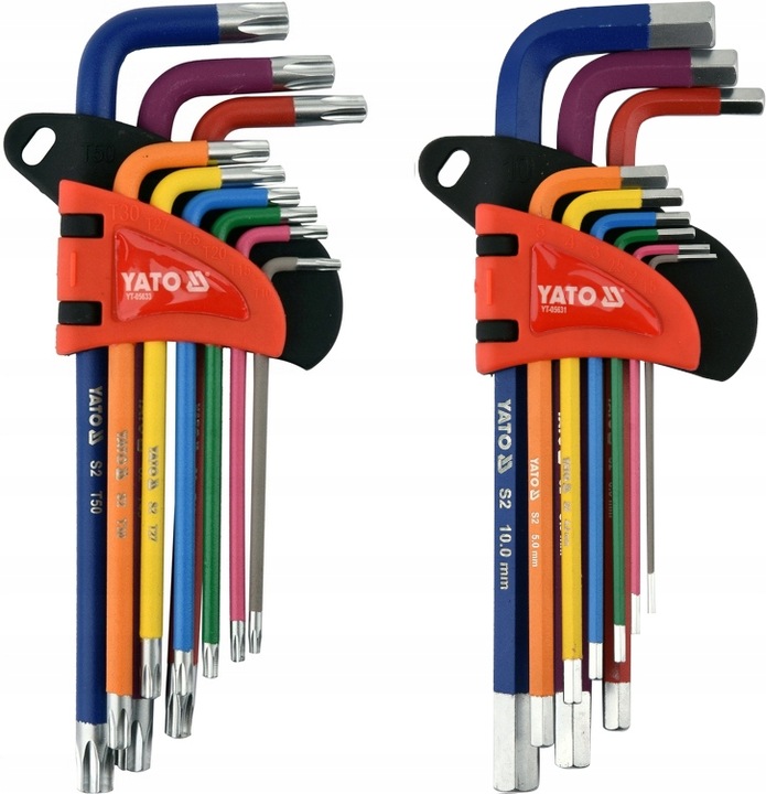 KLUCZE IMBUSOWE 1,5-10MM 9SZT. + TORX T10-T50 9SZT. ZESTAW YATO