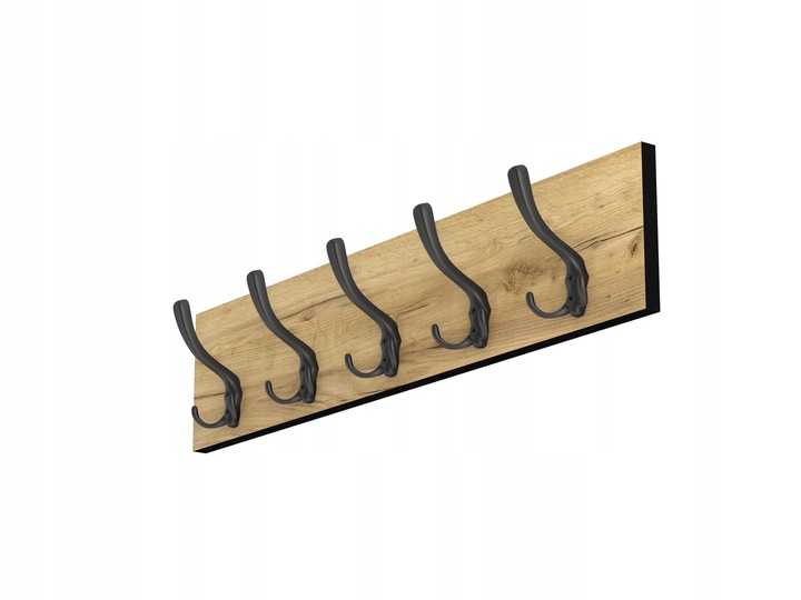 WIESZAK ŚCIENNY WISZĄCY NA UBRANIA WISZĄCY DĄB CRAFT CZARNY DUŻY