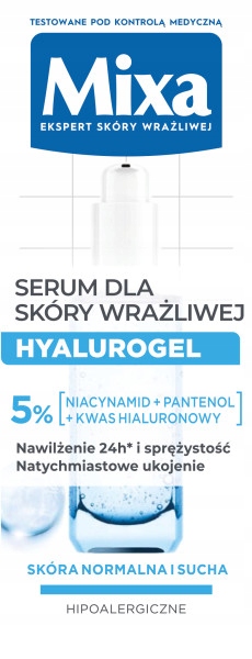 Serum Do Twarzy Skóra Wrażliwa Mixa Hyalurogel Z Kwasem Hialuronowym 30ml