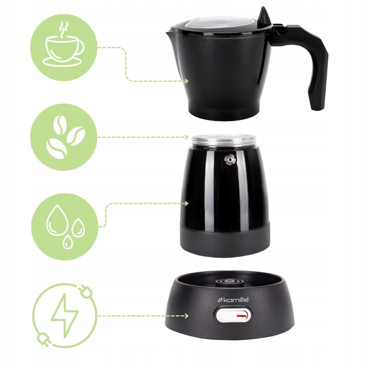 KAWIARKA ELEKTRYCZNA ZAPARZACZ KAWY 300 ml/6 filiżanek ESPRESSO