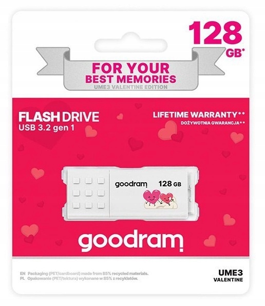 GOODRAM Pendrive UME2 128 GB USB 2.0 Biały